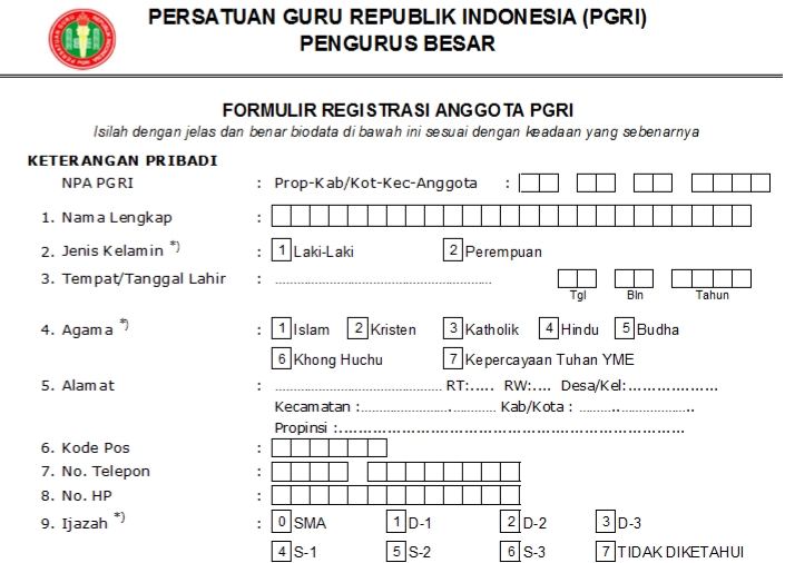 Pendaftaran PGRI Kab. Bone - Persatuan Guru Republik Indonesia Cabang Kab. Bone
